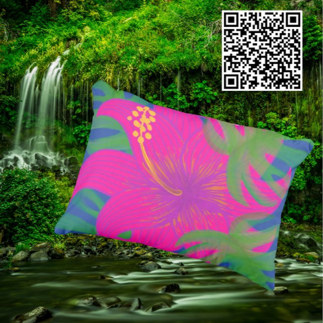 Coussin D'extérieur Philodendron d'Hibiscus Tropical Intérieur (Scan QR code to see moreproducts)