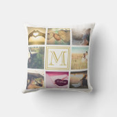 Coussin D'extérieur Photo et monogramme personnalisés (Verso)