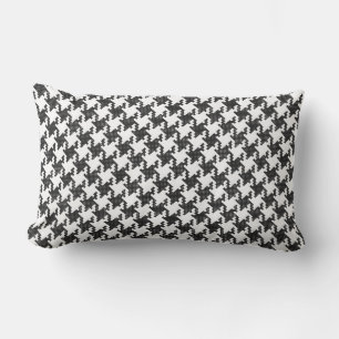 Coussin D'extérieur Pied-de-Poule en croix noir et blanc