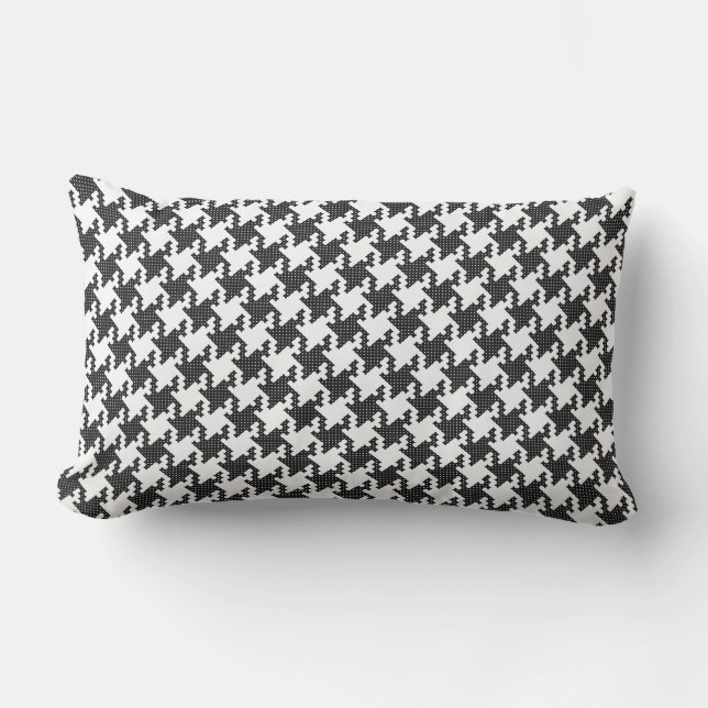 Coussin D'extérieur Pied-de-Poule en croix noir et blanc (Recto)