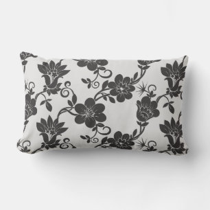 Coussin D'extérieur Pilier extérieur Accent Coussin-noir Fleurs extéri