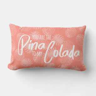 Coussin D'extérieur Pina Colada Hawaïen Ananas Corail Réversible