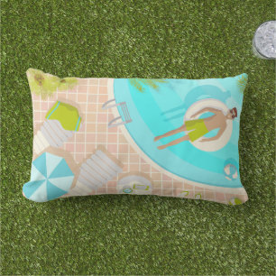 Coussin D'extérieur Piscine mec sur la plage tropicale estivale vacanc