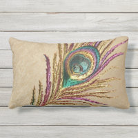 Plume de paon brodée par broderie vintage