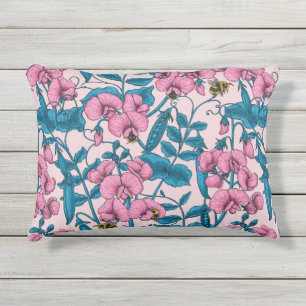 Coussin D'extérieur Pois doux et bourdons, rose et bleu