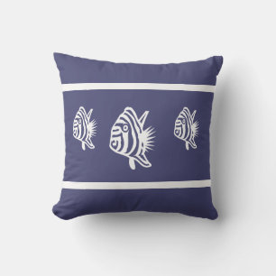 Coussin D'extérieur Poisson blanc sur marine douce Vie côtière extérie
