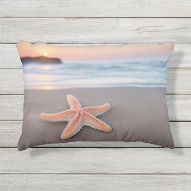 Coussin D'extérieur Poisson étoilé sur la plage (Devant)