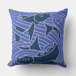 Coussin D'extérieur Poisson Gras Baignade Océan Bleu Pêche