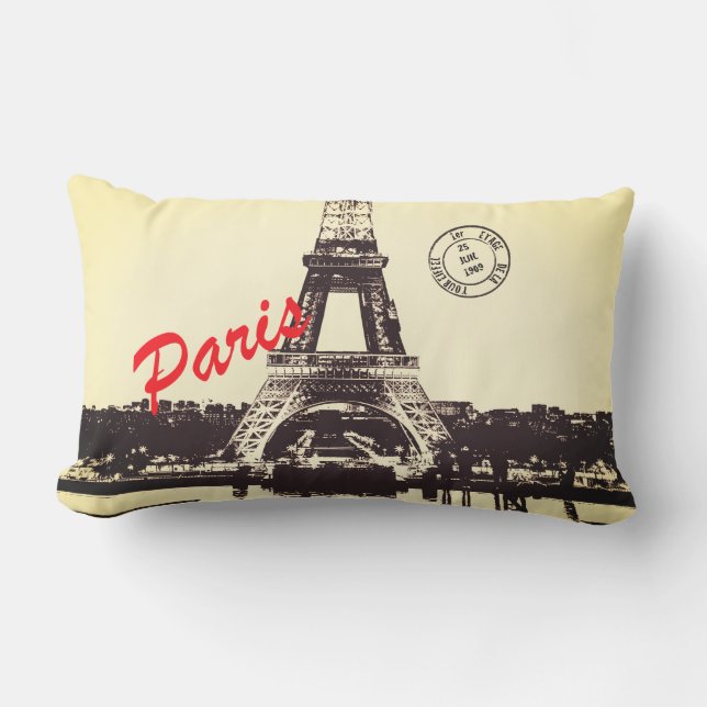 Coussin D'extérieur Poster de la tour Paris Eiffel (Recto)