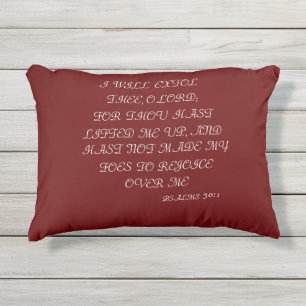 COUSSIN D'EXTÉRIEUR PRIÈRE ROUGE ET BLANCHE DES PSALMES DE REMERCIEMEN