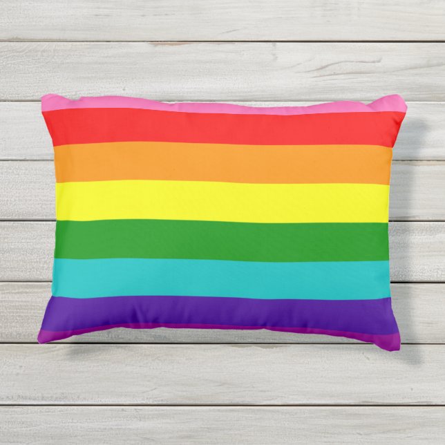 Coussin D'extérieur Rainbow Gay Pride LGBT Original 8 Stripes (Dos)