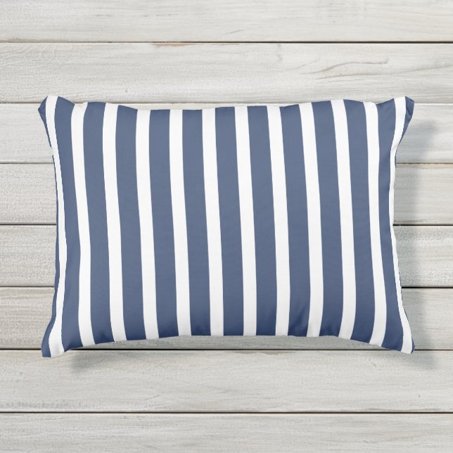 Coussin D'extérieur Rayures Bleu Marine Moderne (Devant)