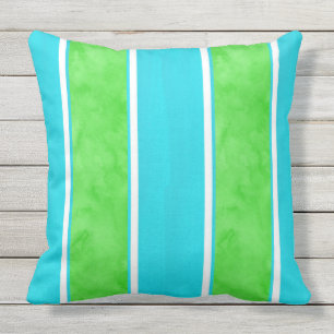 Coussin D'extérieur Rayures de cabane de chaux d'Aqua