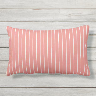 Coussin D'extérieur Rayures d'été blanc corail brûlé Extérieur