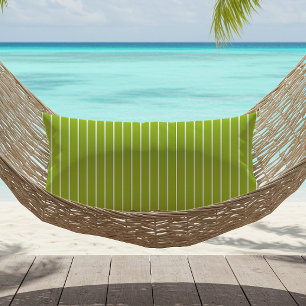 Coussin D'extérieur Rayures d'été vert citron et blanc pour l'extérieu