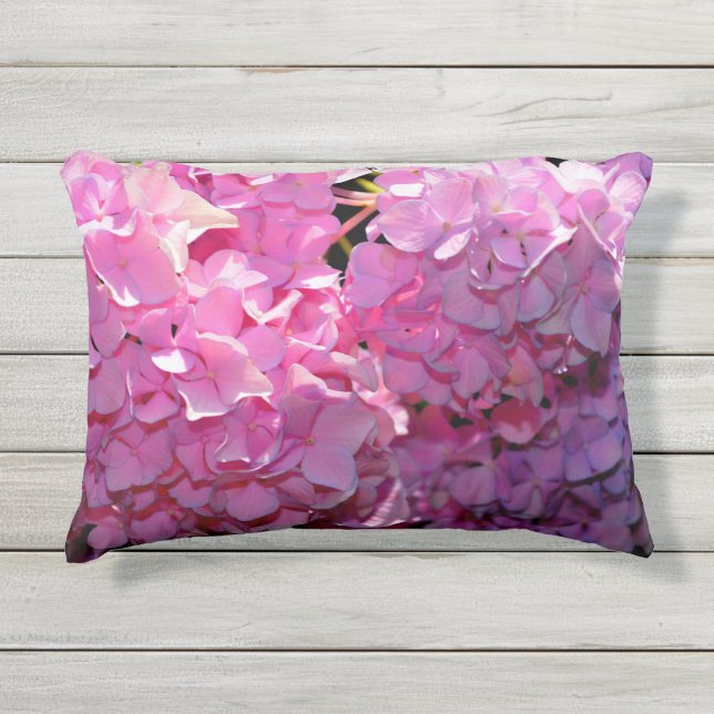Coussin D'extérieur Romantique rose floral élégant hydrangeas (Devant)