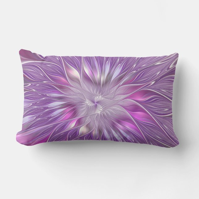Coussin D'extérieur Rose violet passion Fleur Art Abstrait Fractal (Recto)