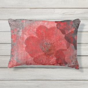Coussin D'extérieur Rouge gris noir Grunge Digital Graphic Art Design