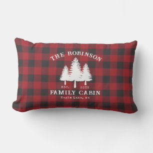 Coussin D'extérieur Rustic Country Family Cabine Tree Red Buffalo Plai