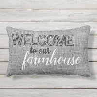 Rustic Grey Burlap Bienvenue À Notre Ferme