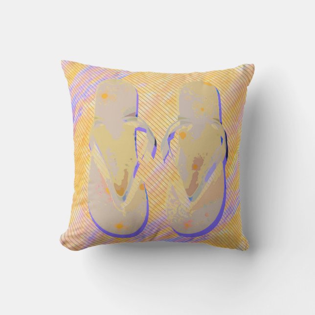 Coussin D'extérieur Sandales d'été Orange violet (Recto)