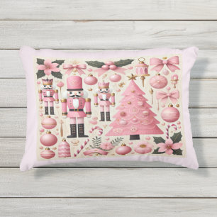 Coussin D'extérieur Sapin de Noël Casse-Noisette Rose