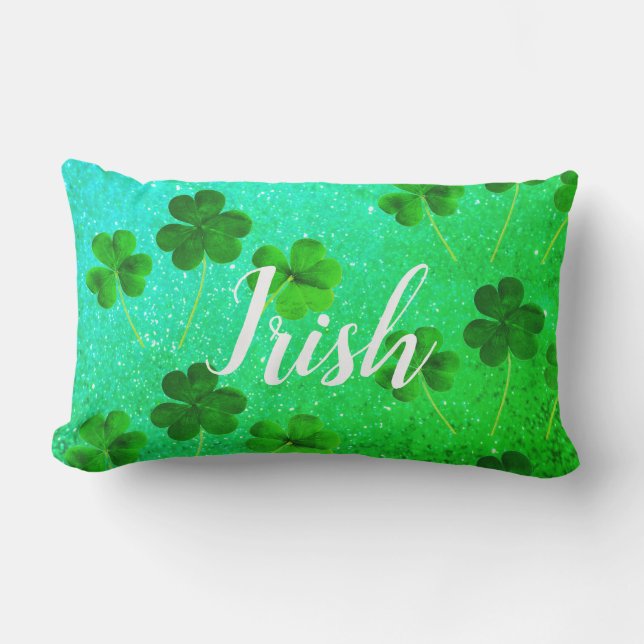 Coussin D'extérieur Shamrock de la Saint Patrick Parties scintillant f (Recto)