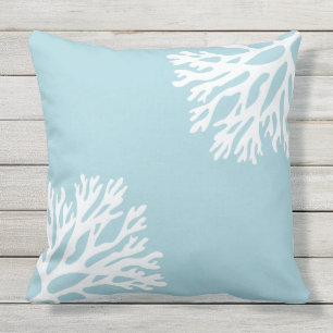 Coussin D'extérieur Silhouettes de corail de mer (daiquiri bleu)