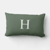 Coussin D'extérieur Simple Moderne Monogramme Vert Poussiéreux (Verso)