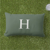 Coussin D'extérieur Simple Moderne Monogramme Vert Poussiéreux (Herbe)