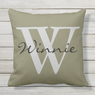 Coussin D'extérieur Simplement monogrammes et noms + votre backgr. et