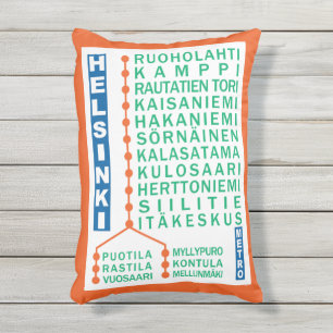 Coussin D'extérieur Station de métro Helsinki jetez oreiller