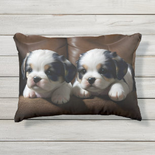 Coussin D'extérieur Super mignonne chiots sur le canapé 1