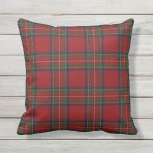 Coussin D'extérieur Tartan écossais de rouge de Stewart de clan