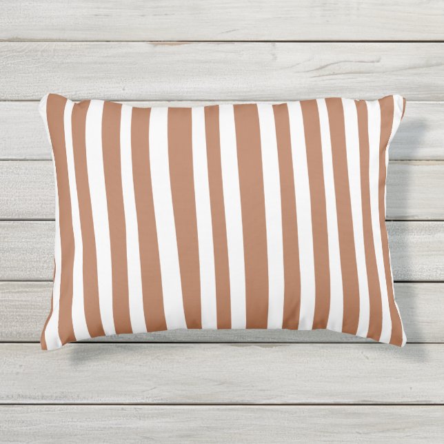 Coussin D'extérieur Terracotta Modern Stripes Minimalist  (Devant)