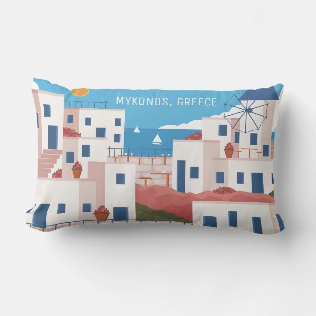 Coussin D'extérieur Texte personnalisé Mykonos Grèce (Recto)