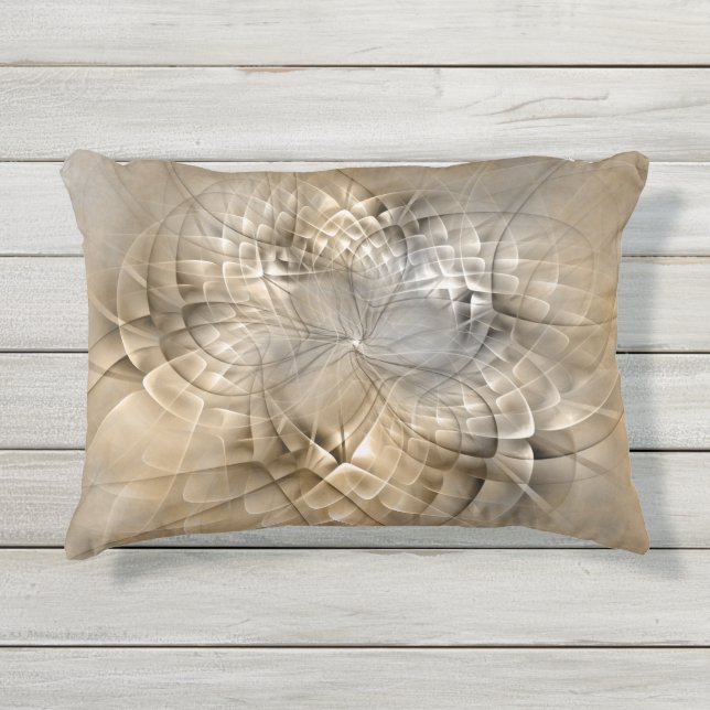 Coussin D'extérieur Texture d'art fractal abstrait de tons terrestres (Devant)