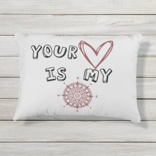Coussin D'extérieur Ton coeur est mon boussole