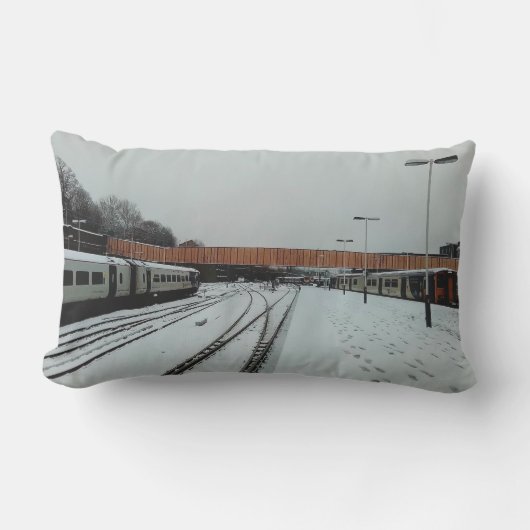 Coussin D'extérieur Trains, à la gare (Recto)