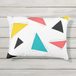 Coussin D'extérieur triangles cool, uniques, tendance, urbains colorés