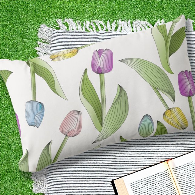 Coussin D'extérieur Tulipe Colorée Moderne Extérieure (Créateur téléchargé)