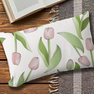 Coussin D'extérieur Tulipes Roses Moderne Chic Motif Floral Extérieur