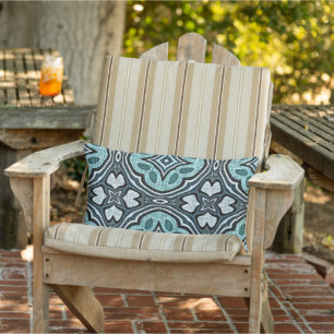 Coussin D'extérieur Turquoise Bleu Aqua Art Tribal Hip Orient