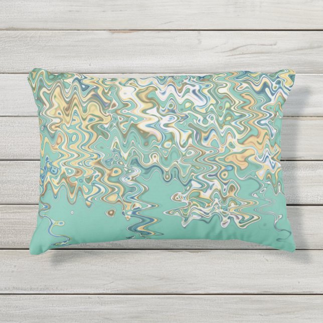 Coussin D'extérieur Turquoise Chic Motif unique (Devant)