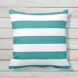 Coussin D'extérieur Turquoise moderne et blanc
