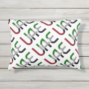 Coussin D'extérieur UAE United Arab Emirat Flag Colors Typografy