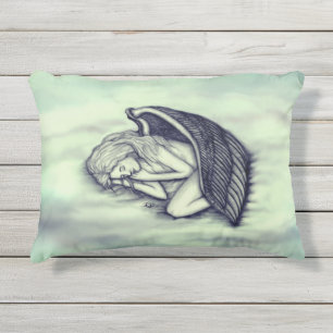 Coussin D'extérieur Un Ange endormi sur les nuages des cieux
