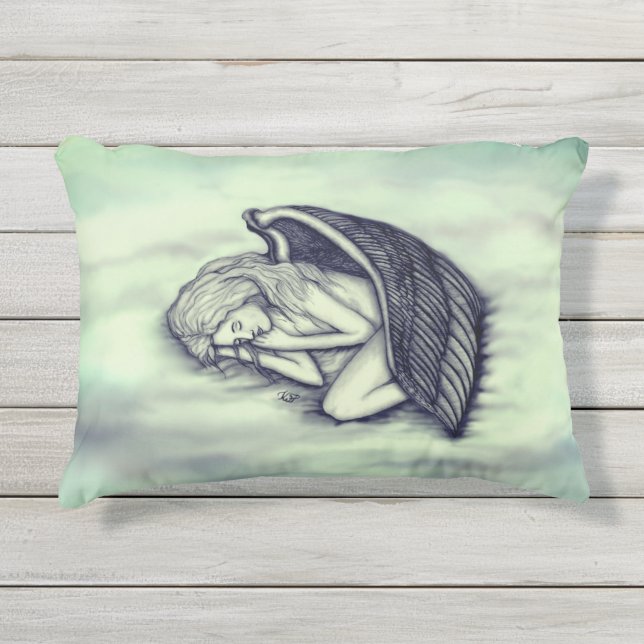 Coussin D'extérieur Un Ange endormi sur les nuages des cieux (Devant)