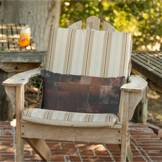 Coussin D'extérieur Vachette Brown en écaille Imprimer Western Rustic  (Chaise)