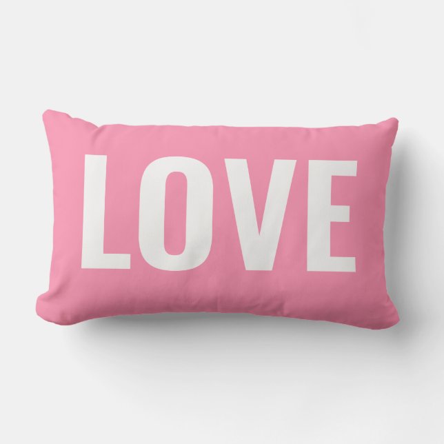 Coussin D'extérieur Valentines Pink Love Typographie Extérieure (Recto)